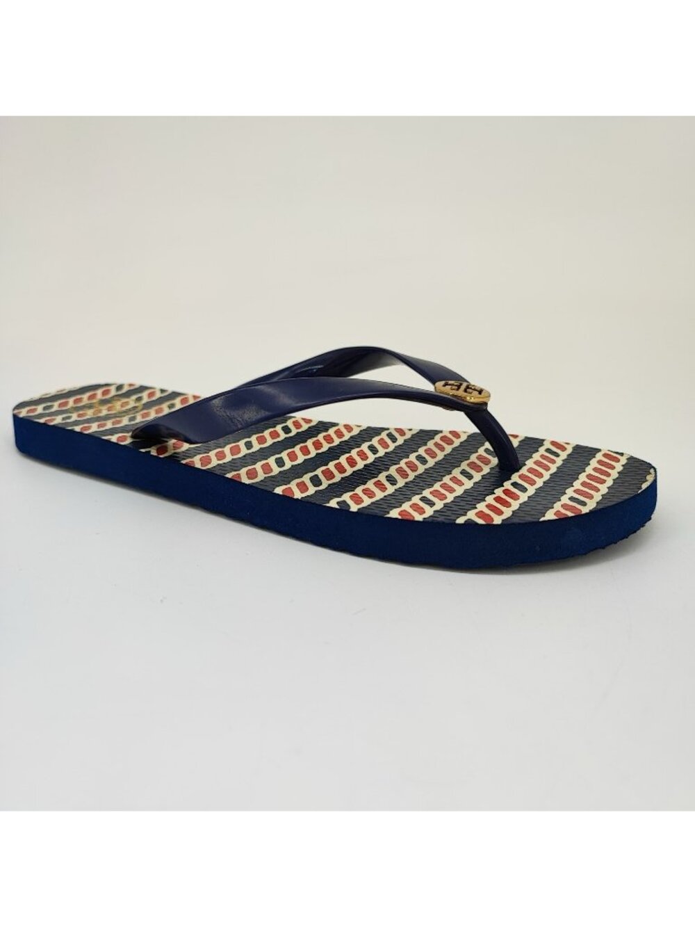 Tory Burch Normandy Blue Bateaux Women's Size 9 Sandals PVC Blue Logo